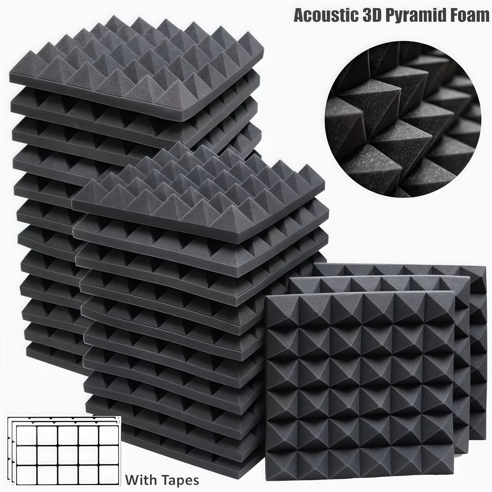Studio Monitor Speaker - 12/24Pcs 30x30x5cm Studio Acoustic Foam Panels