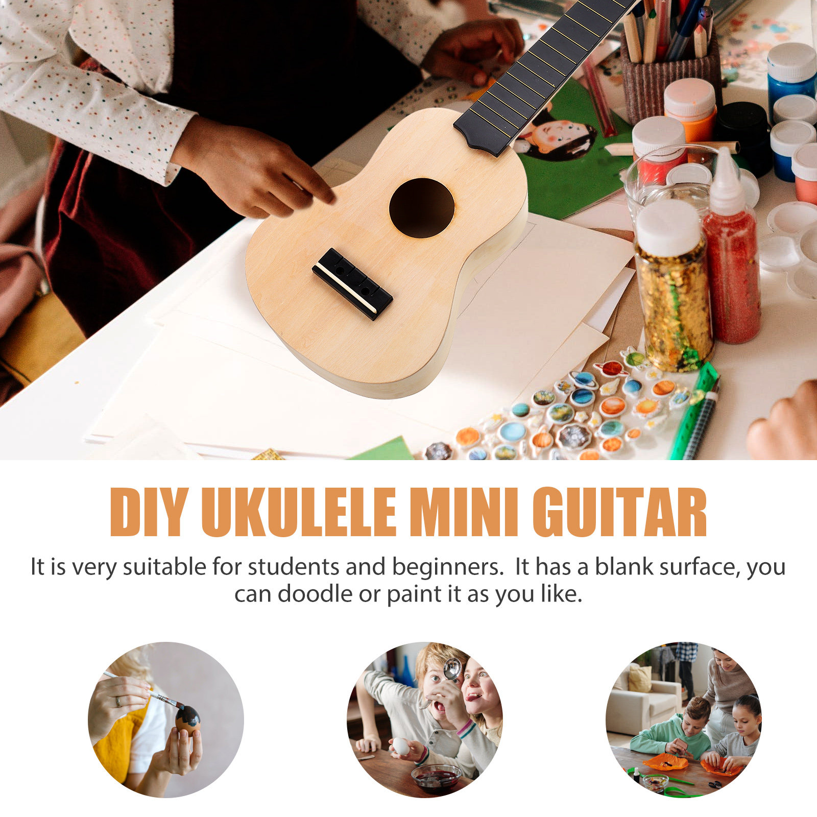 1Set DIY Ukulele Kit Handmade  - Ukulele Beginner Kit 评论和价格