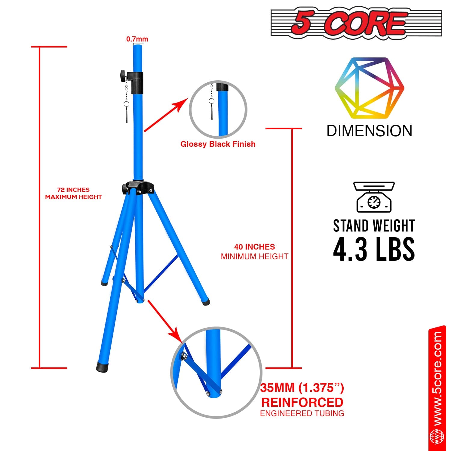 5 Core Speaker Stand Height Ad - Studio Monitor Speaker 评论和价格
