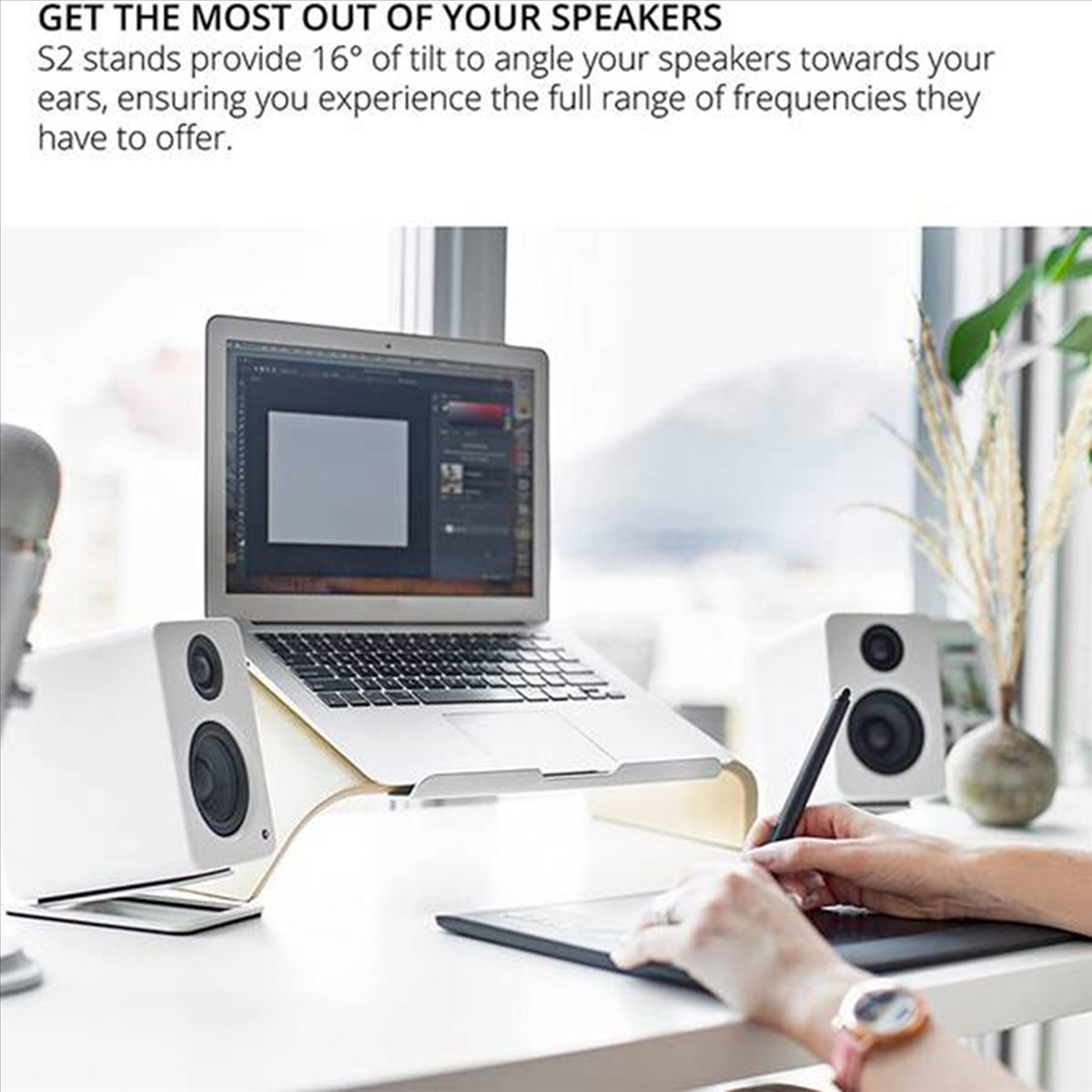 2Pack Tilted Computer Bookshel - Studio Monitor Speaker 评论和价格